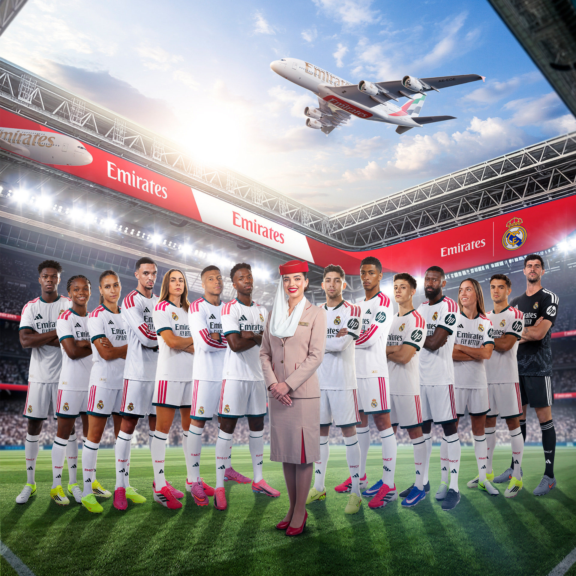 阿联酋航空与皇马续约至2031年，每年带来1亿欧元的收入。halamadrid