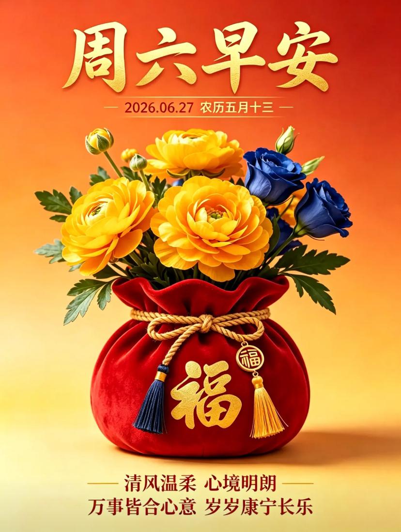 🌺2026./6.27晨安喜乐.迎祥纳福🌺🌿🌸周六，早安🌸🌿盛