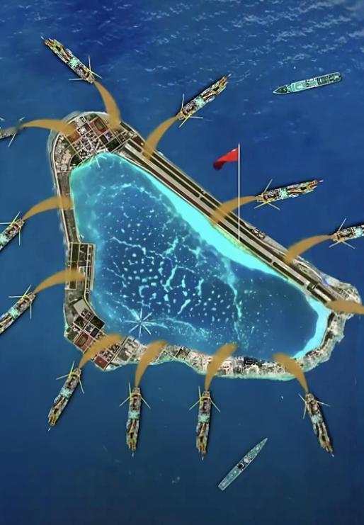 不要再说给黄岩岛填岛了，这是不现实的，我们只能守，黄岩岛周围，出了泻湖范围，水深