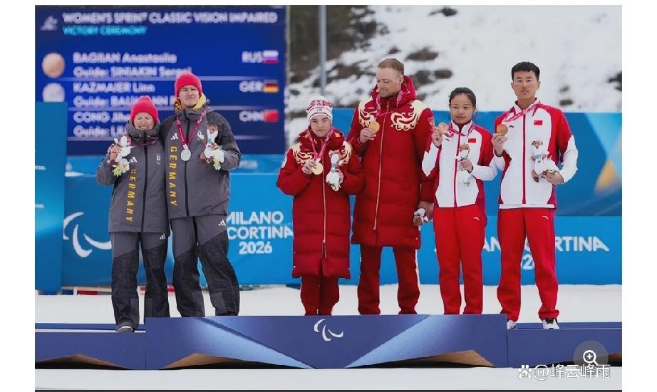在米兰科尔蒂纳冬残奥会上出现不和谐的一幕，俄罗斯选手夺得越野滑雪女子短距离（传统