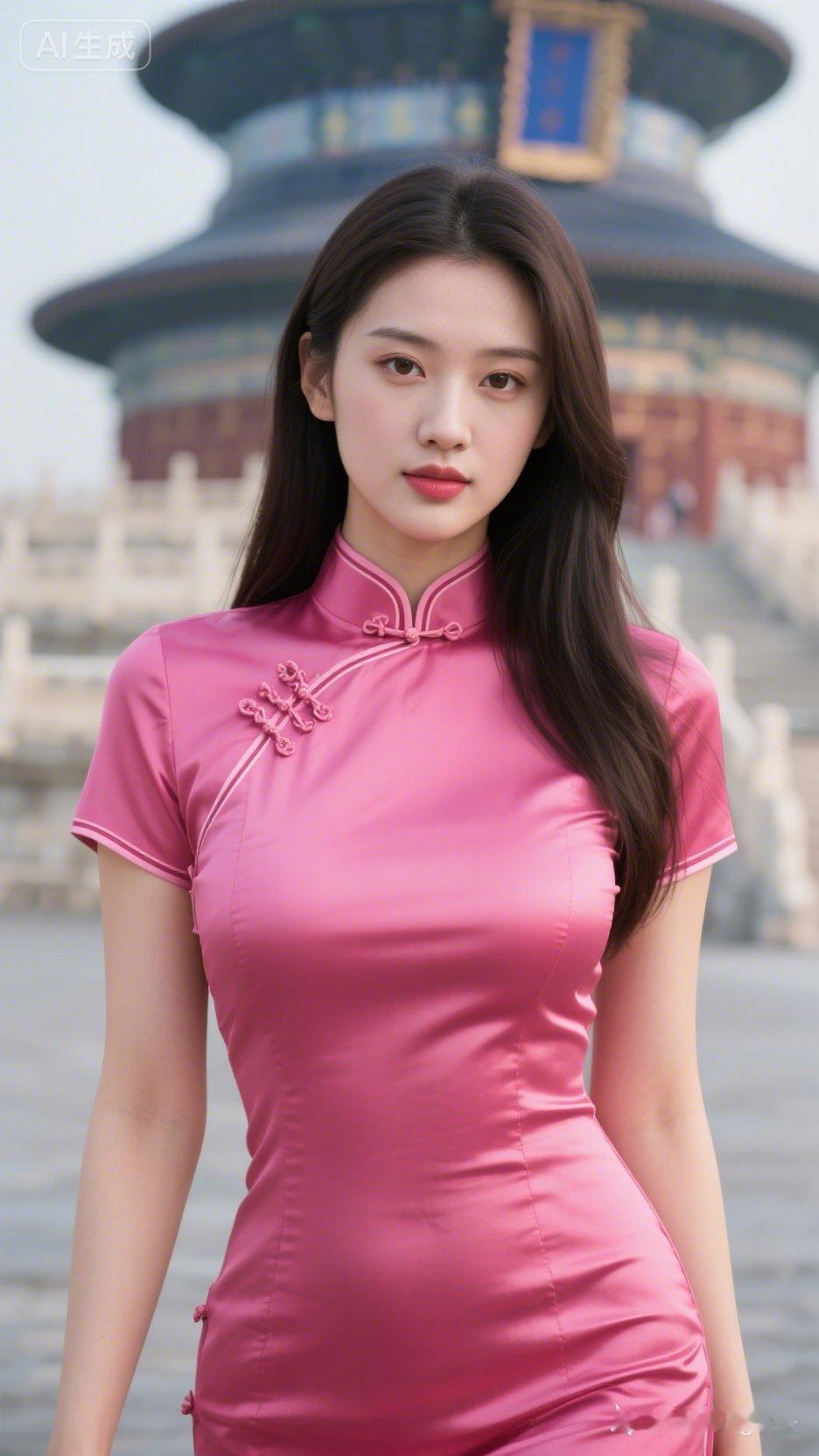 粉嫩旗袍少女，打卡故宫新春！