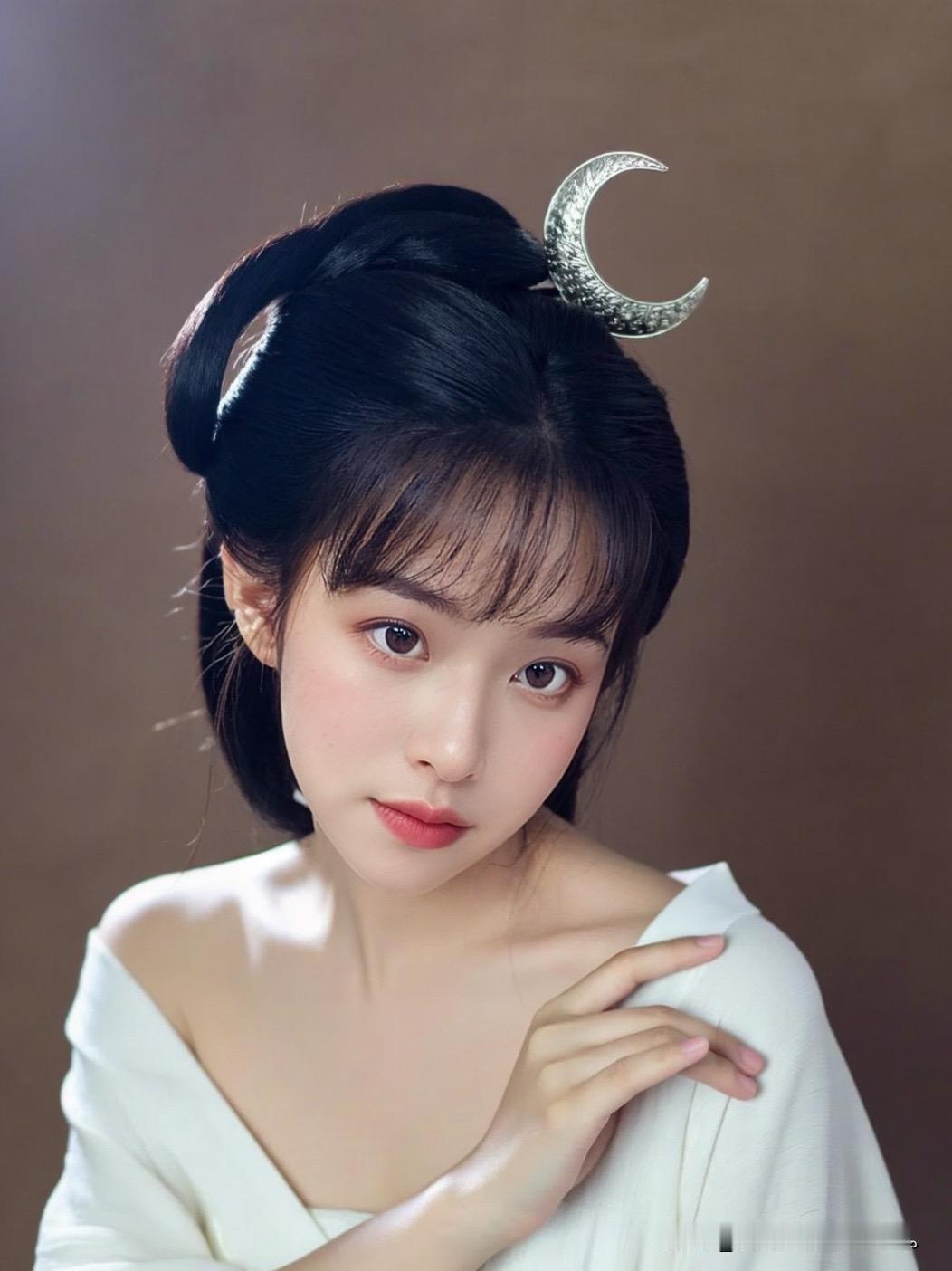 梦幻月牙发饰，温柔少女风少女甜美发饰温柔少女发饰