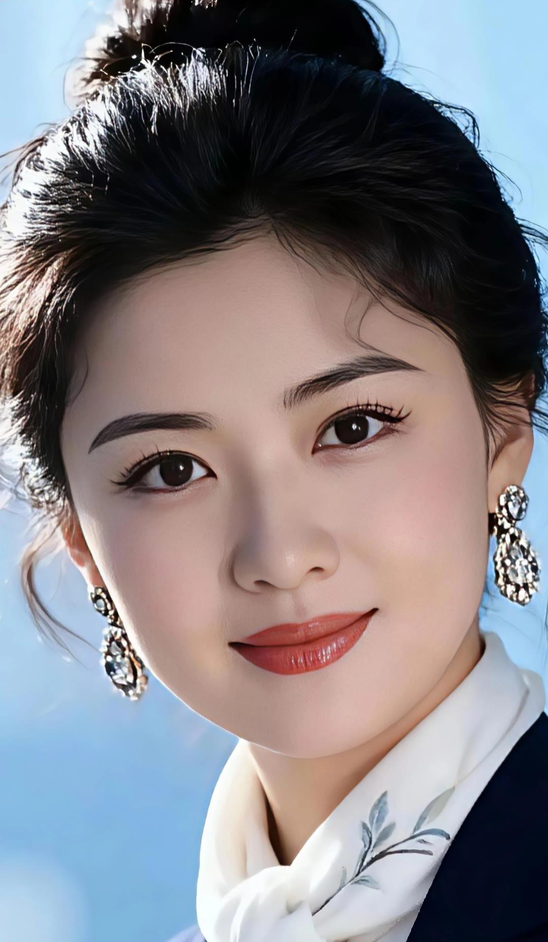 优雅气质，笑靥如花，精致妆容，闪耀耳环，完美搭配，女神范儿