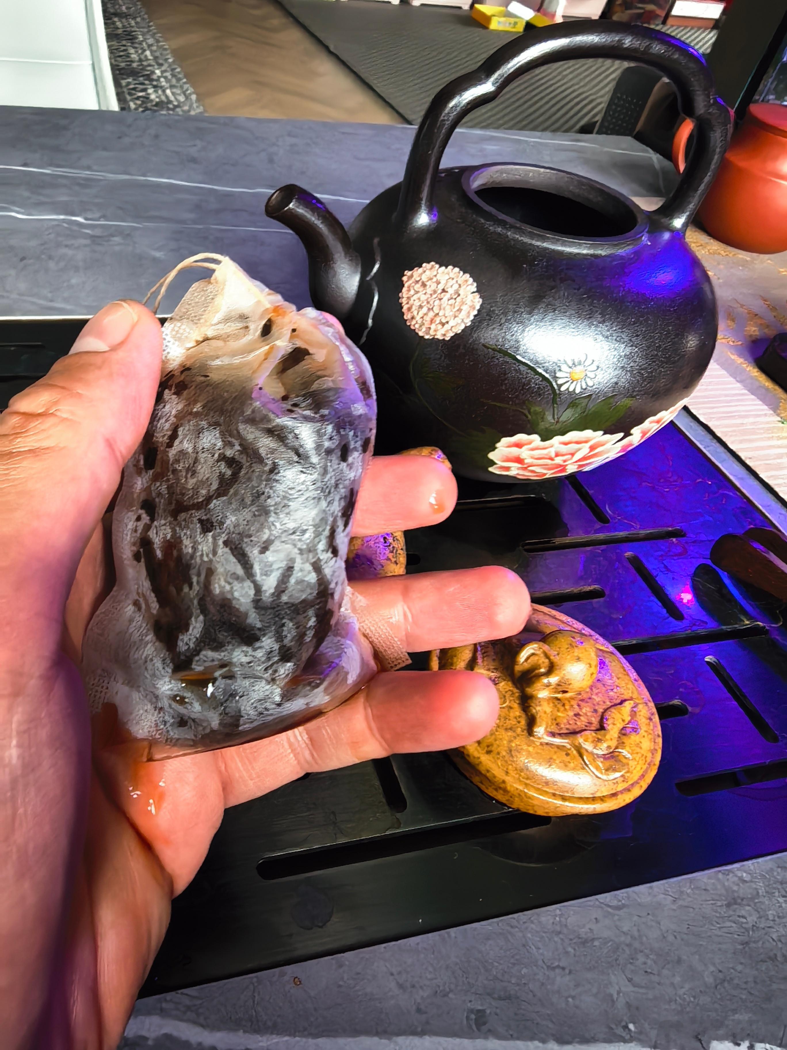 泡完茶煮茶，榨干老茶头饮茶