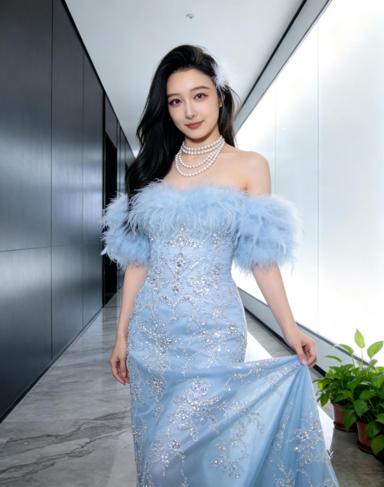 蓝色妖姬，蓝色裙子的女生最美，最迷人。