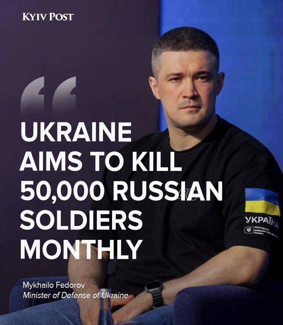 歼灭一切来犯俄军！34岁乌克兰新防长定夺：每月杀灭5万俄军，将使俄罗斯结束战争！