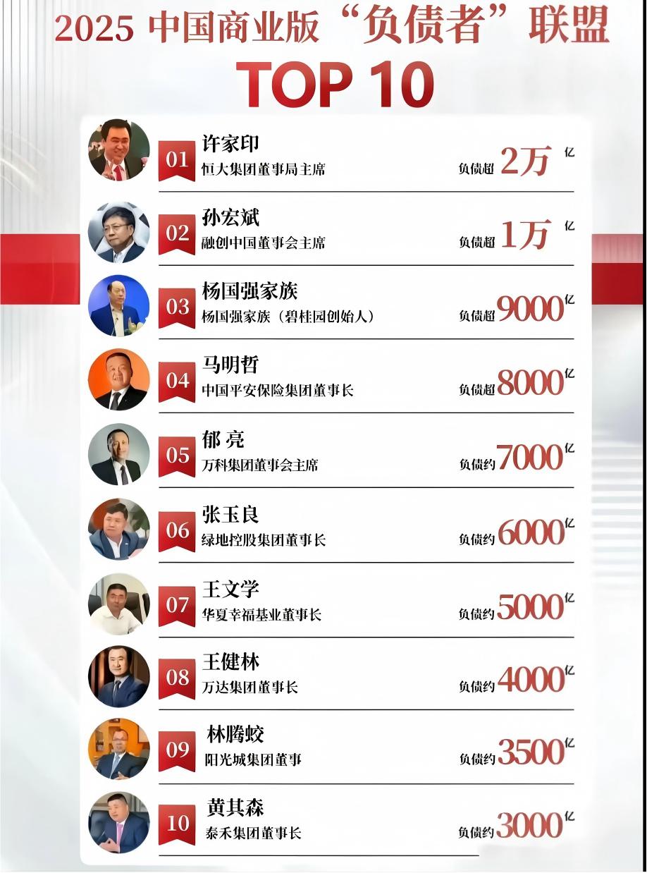 2025中国商业“负债者”排名...