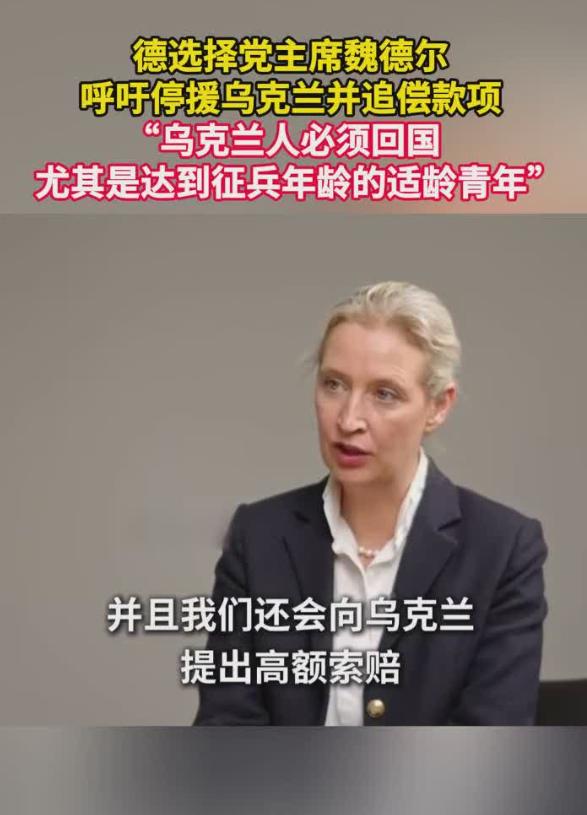 泽连斯基最害怕的一幕，恐怕就是德国选择党的魏德尔真的上台掌权！最近魏德尔公开