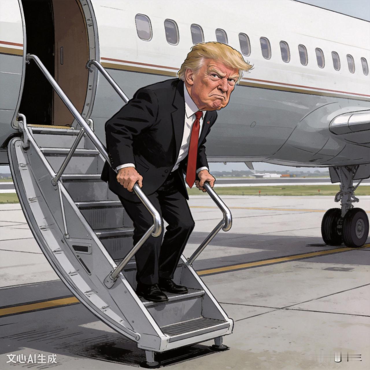 为特朗普面对空荡机场点赞吧2026年1月21日，瑞士达沃斯机场，特朗普遭遇了