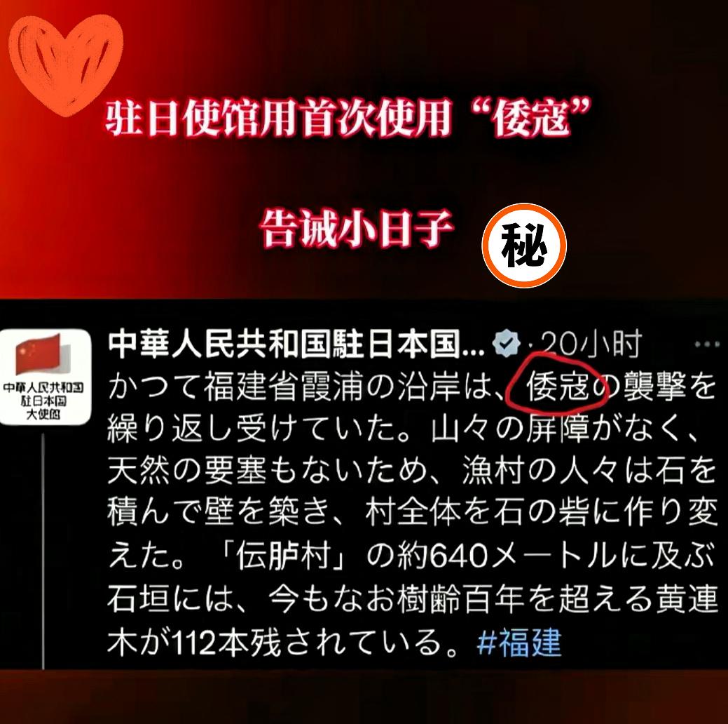驻日使馆罕见用“倭寇”警告日方，这两个字一出来，直接戳中要害！解气又提气！“