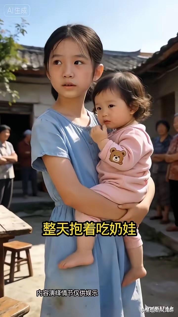 小姑娘12岁就当上了妈妈，整天抱着吃奶娃，邻居都喊她小媳妇儿。可谁都不知道，这娃