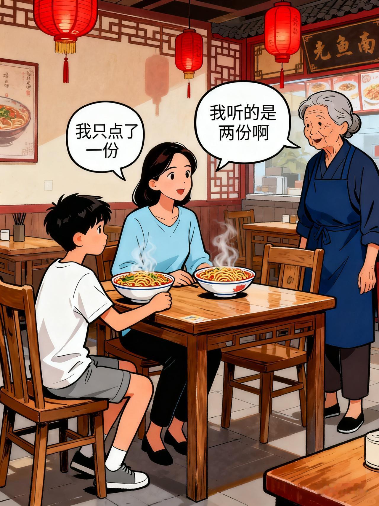 如果是你，你会怎么做？有一次中午带孩子去吃饭，我吃过了，给他点了一份炒面，一
