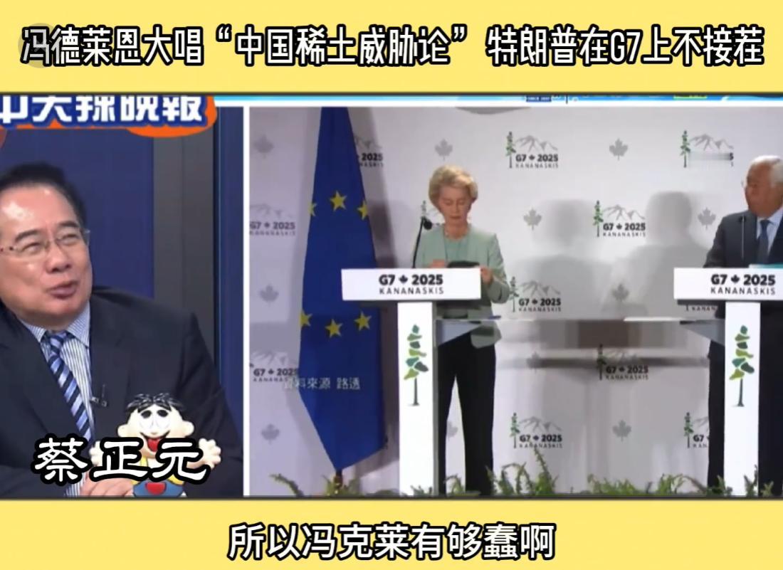 现在看来，没有什么中欧关系。16日冯德莱恩去加拿大开会，带着一个中国稀土磁铁材料
