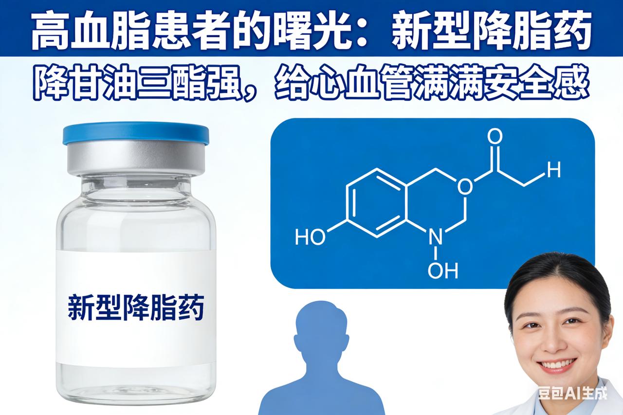 高血脂患者的曙光：新型降脂药，降甘油三酯强，给心血管满满安全感新型降脂药：高血