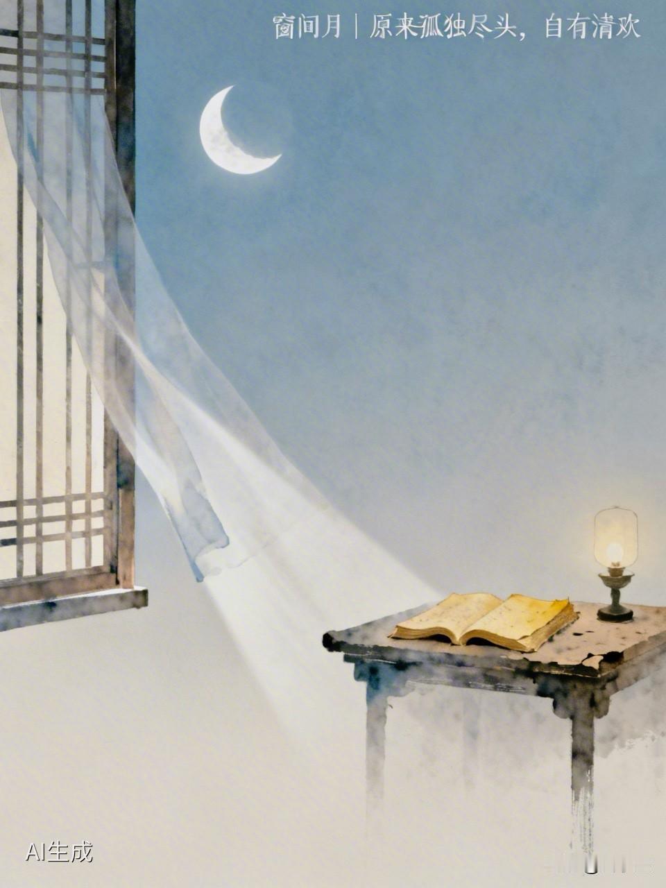 窗间月｜原来孤独尽头，自有清欢窗棂半掩，月色清浅。夜静无声，光柔如水，静静