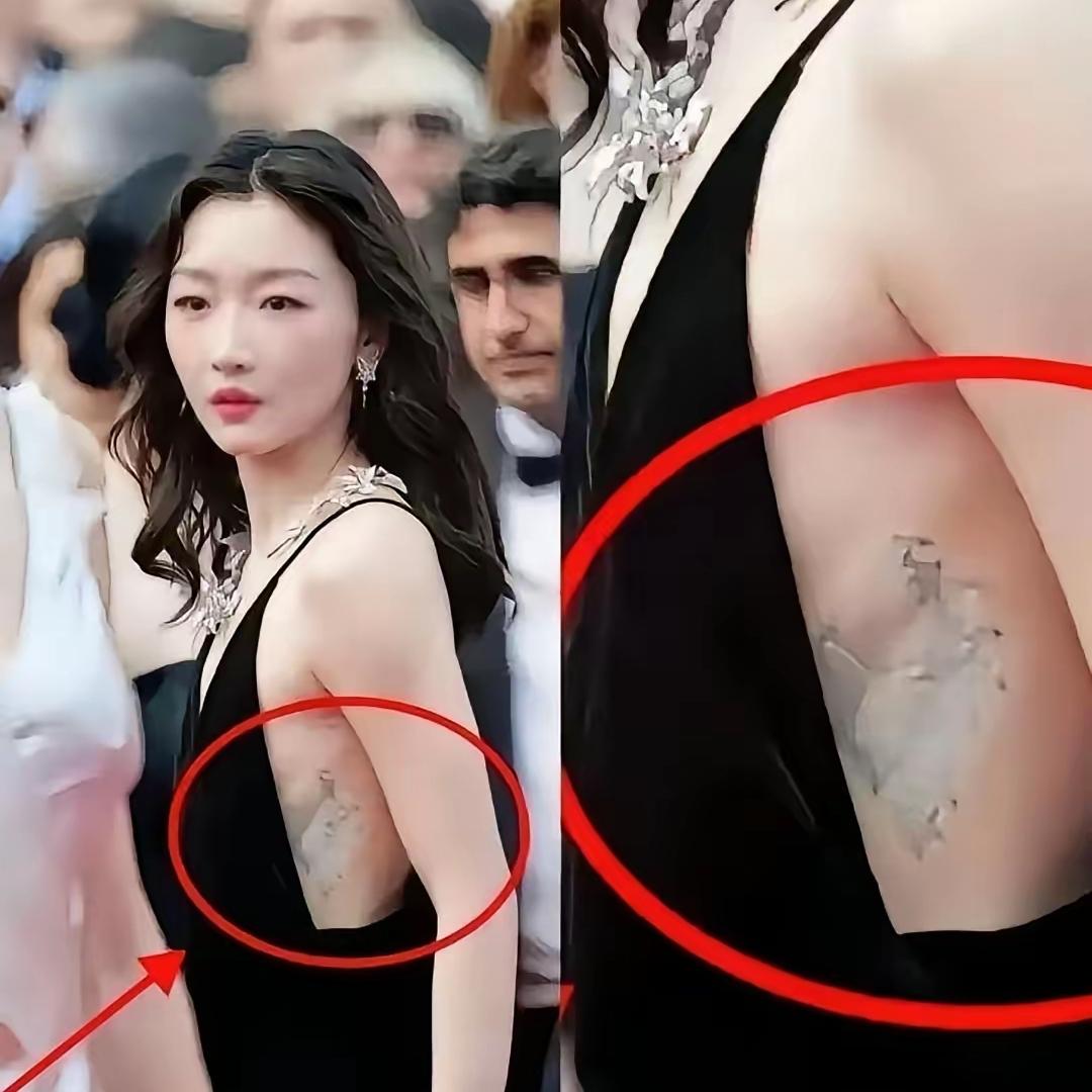 谁看了周冬雨戛纳生图不感慨，礼服无意间露出腰侧印记，评论区却一窝蜂深挖讨论，