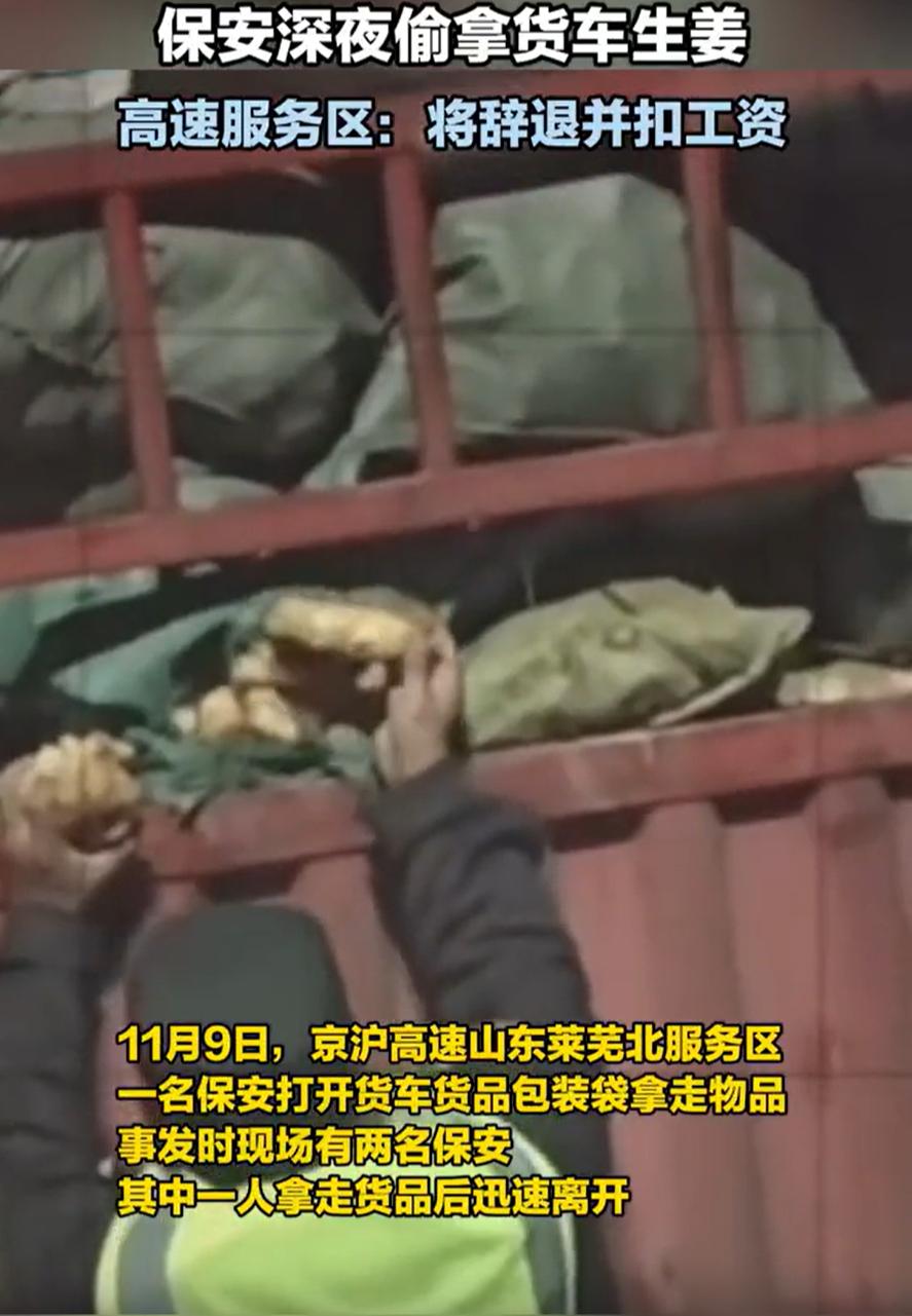 山东莱芜，一位大车司机跑高速时把车停在服务区，半夜起夜时，突然看到两名穿着保安衣