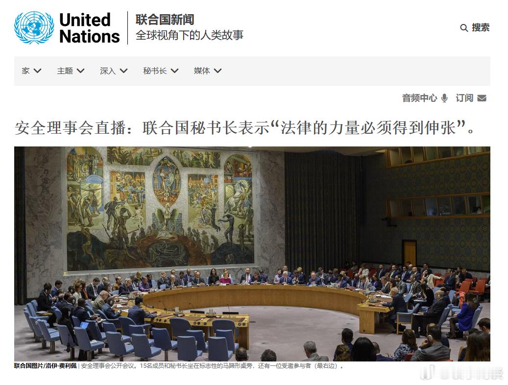 【联合国秘书长：“法律的力量必须得到伸张”】安理会正在纽约召开紧急会议，讨论美