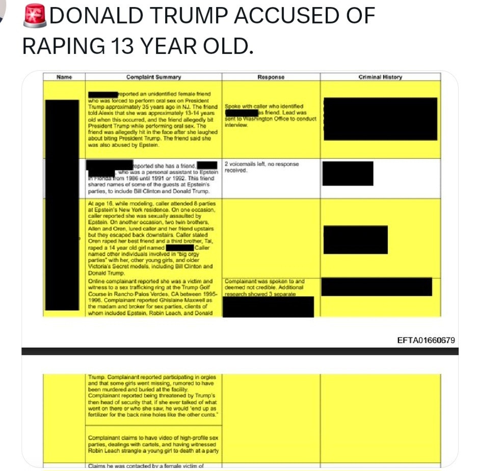 这两天最大的新闻就是泄露出来的爱泼斯坦文件显示川杂是一个妥妥的人渣。还有一个信源