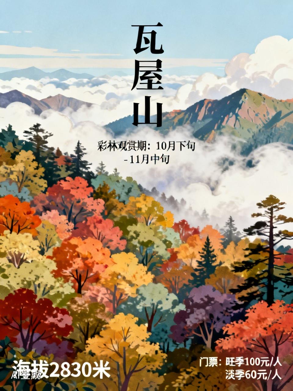 四川瓦屋山是国家AAAA级景区，有不少著名景点。到了秋天，彩林绝对是一绝。依海拔
