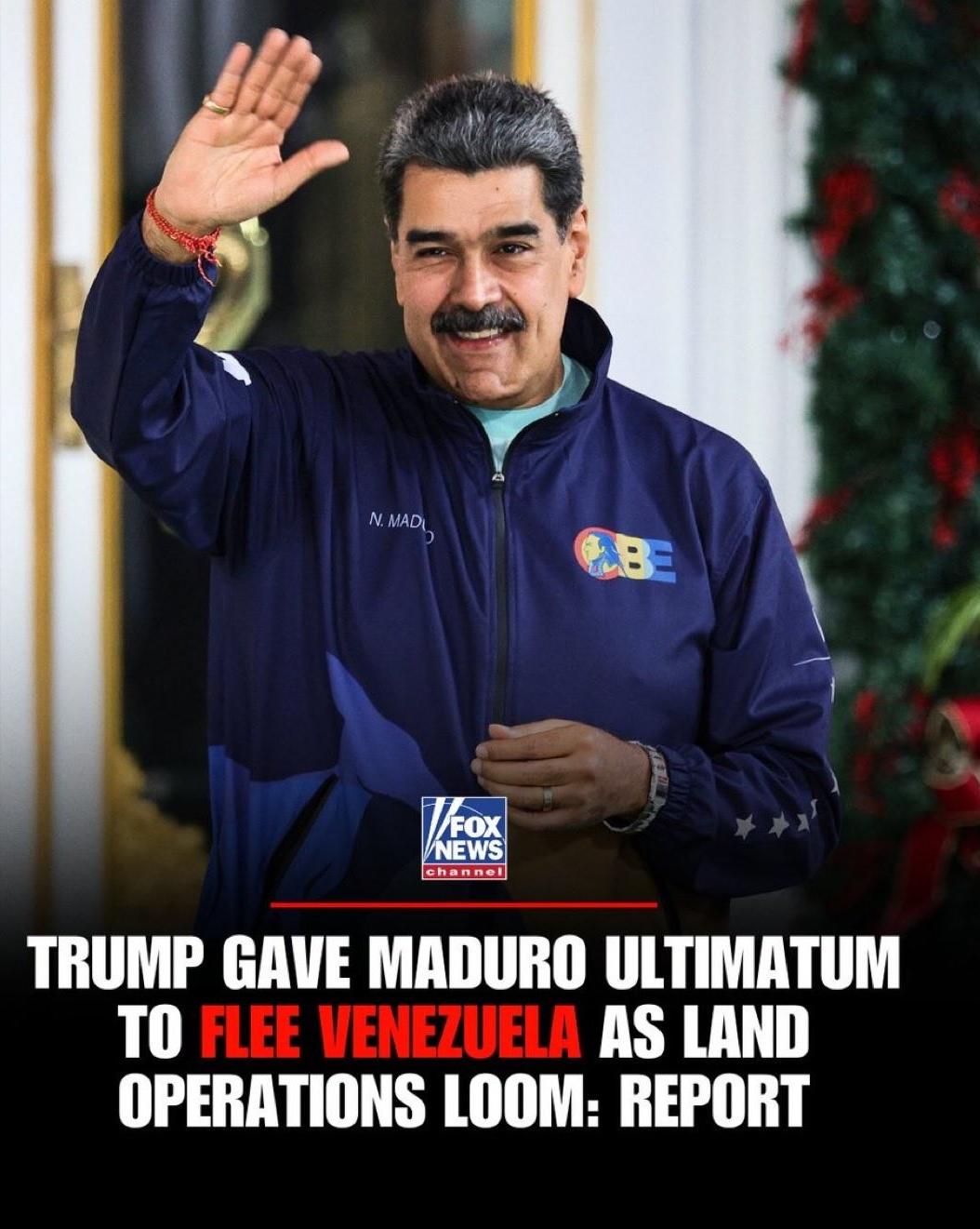 据报道，美国🇺🇸方面最后通牒：马杜罗必须立即辞职。•交换条件：保证马杜