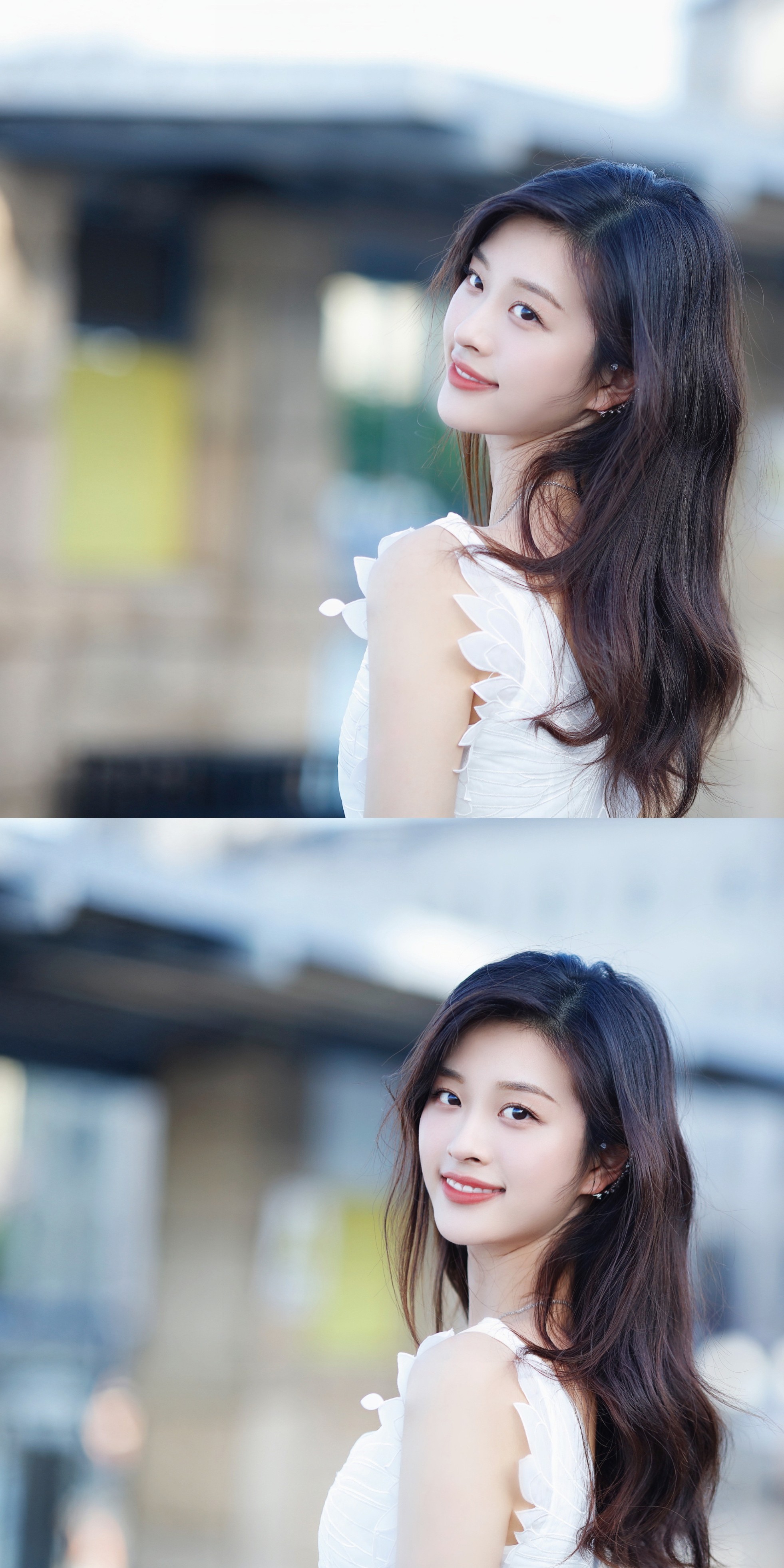 钟雯冠甜美壁纸：白裙少女，轻盈灵动。钟雯冠