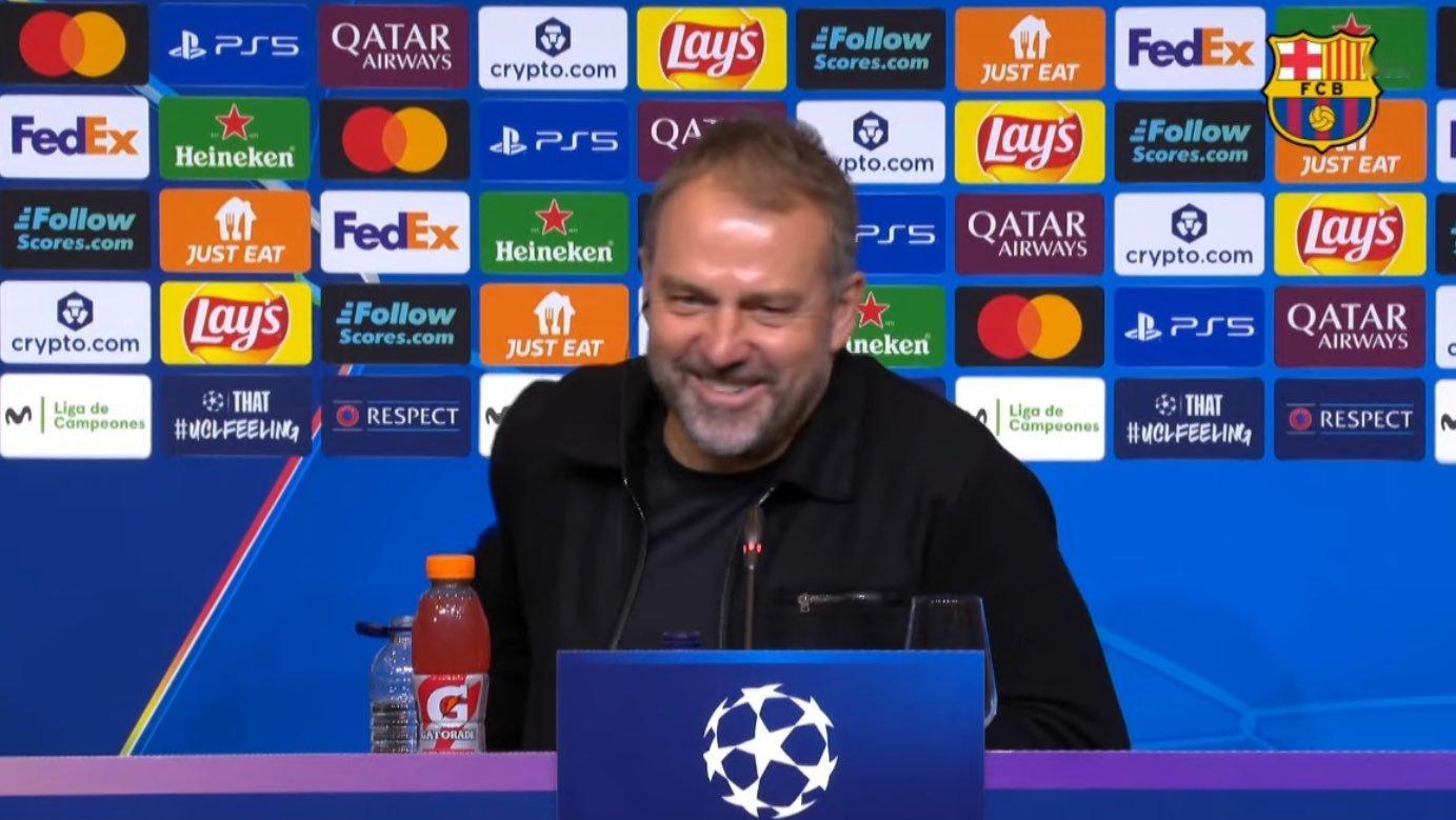 问：你是否预料到孔德成为今晚意外的英雄吗？弗里克：老实说，没有😂巴萨2比1法