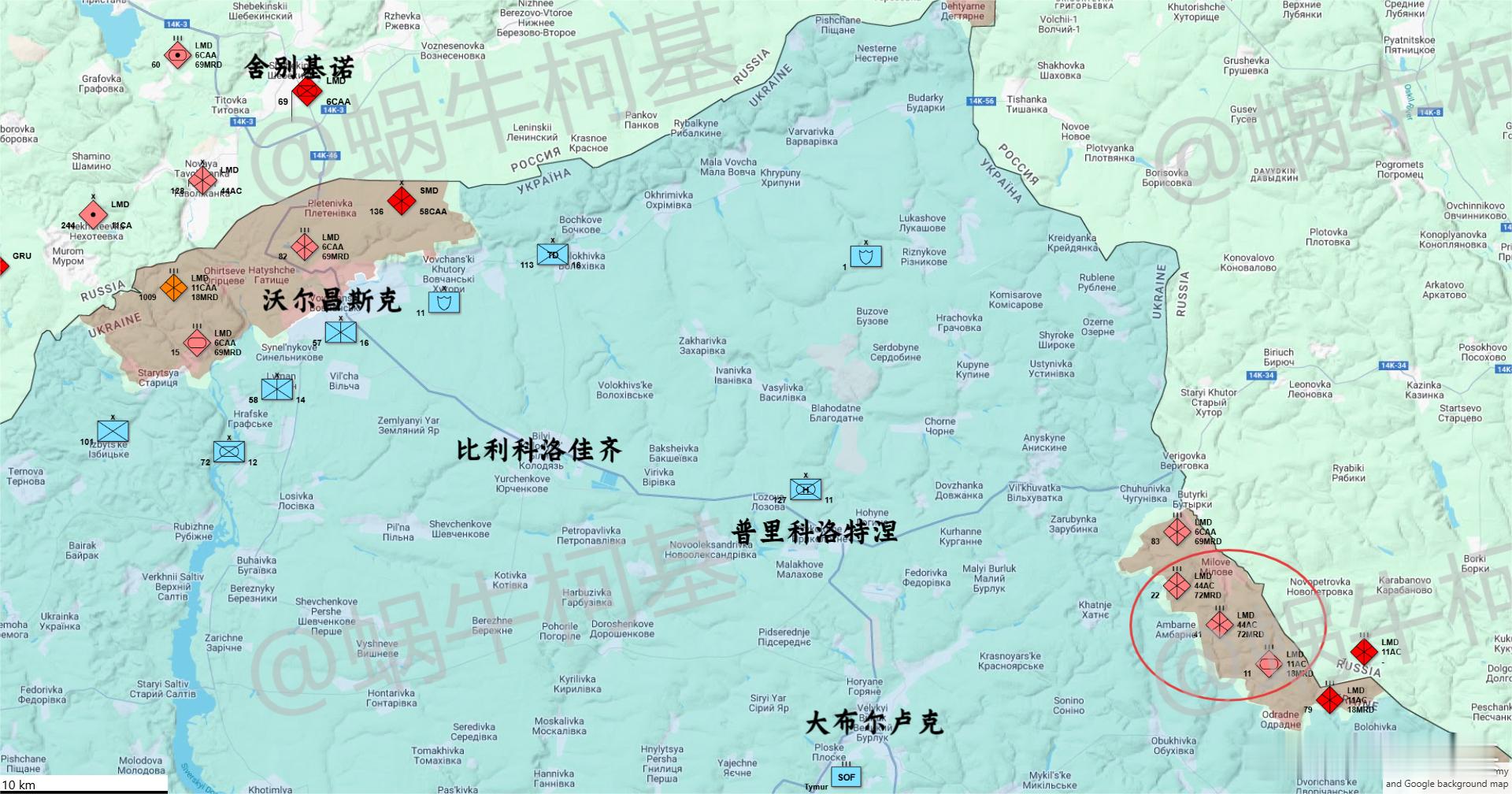 18师的11坦克团和72师的22、41两个团出现在大布尔卢克方向，这边的番号达到