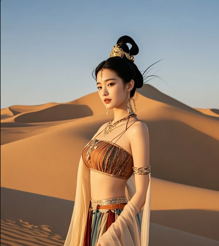 "月下沙漠美人图，张张都能当壁纸📱