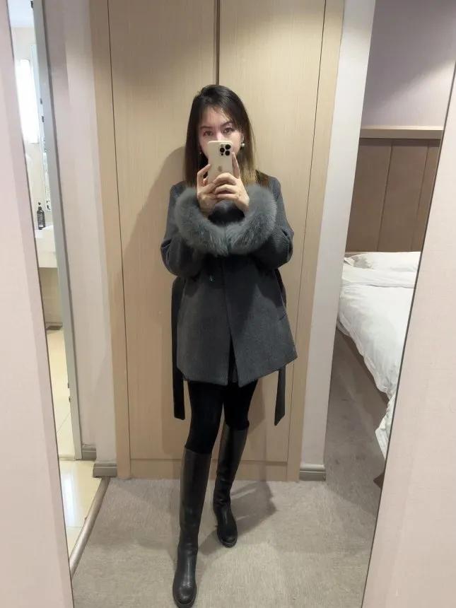 毛绒外套+黑色长靴，温暖又时尚！还是怀念夏天的裙子御姐高跟鞋大长