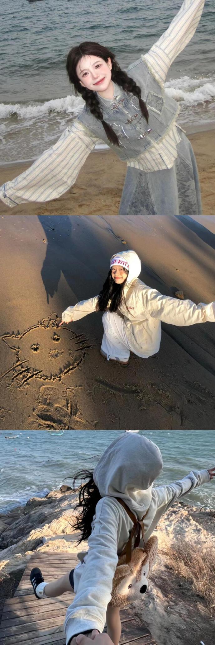 一学就会的旅游海边拍照姿势📸一键get√拍照技巧摄影
