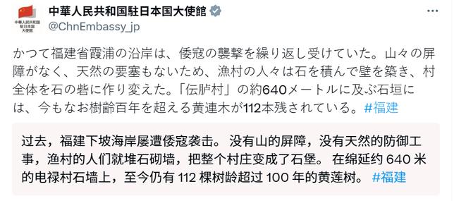 11月13日，中国驻日大使馆借古喻今，罕见用“倭寇”称呼日本。这是几百年后
