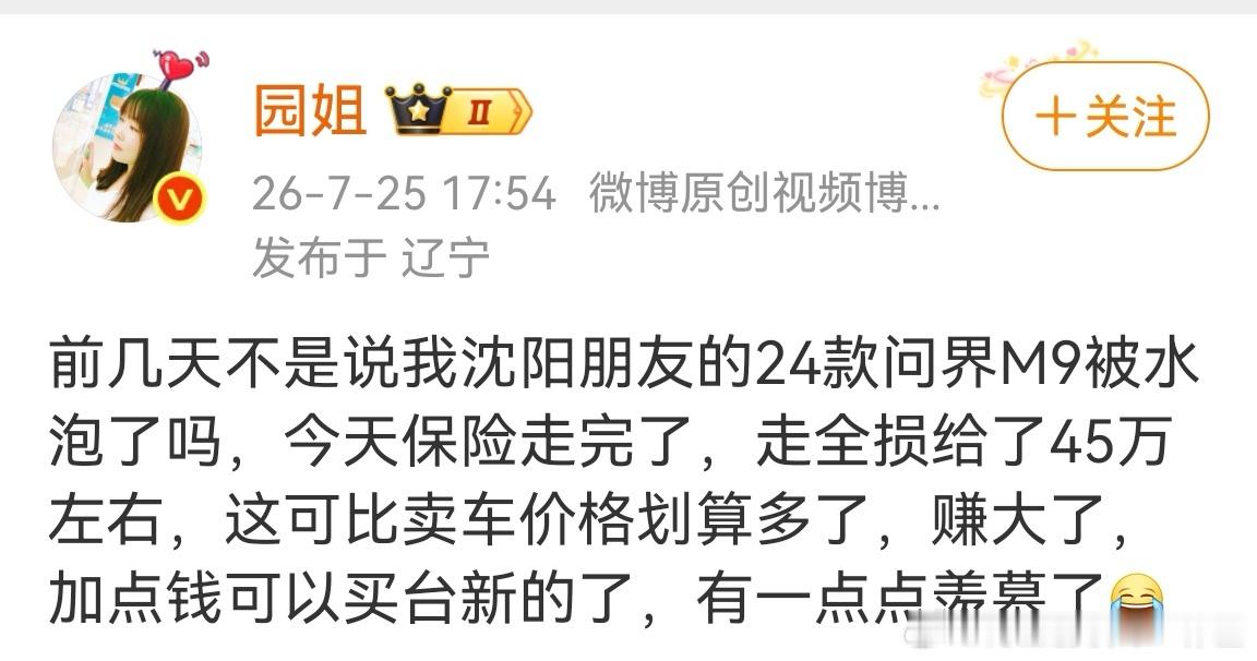 24年问界M9被水泡了全损，保险公司赔了45万元，这你受得了吗？