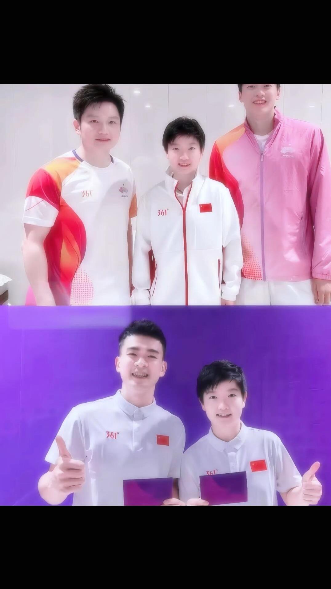 不管谁站旁边，都是闪闪发光的焦点！孙颖莎和东哥，顺哥站在一起，就是邻居家小妹妹