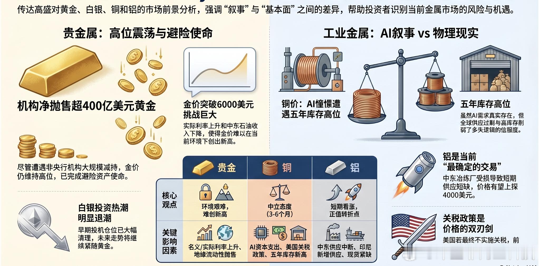 【高盛：铝是当前最确定的投资机会】高盛金属交易主管TonyKim直言，机构净抛