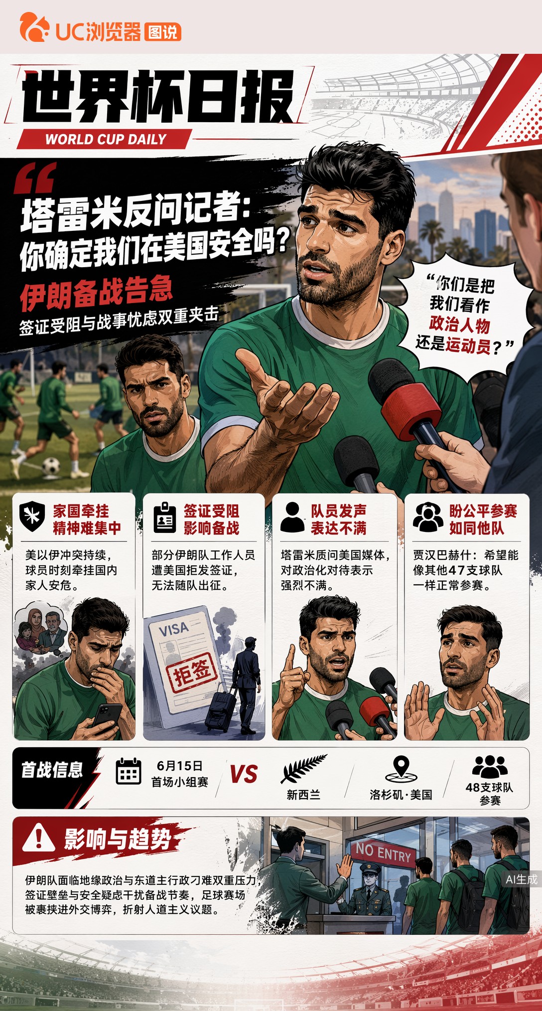 塔雷米反问记者：你确定我们在美国安全吗？伊朗备战告急