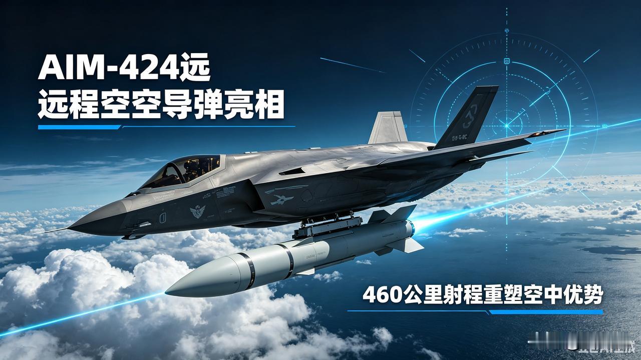 美军新一代AIM‑424“恶意”远程空空导弹正式亮相，最大射程可达460公里。2