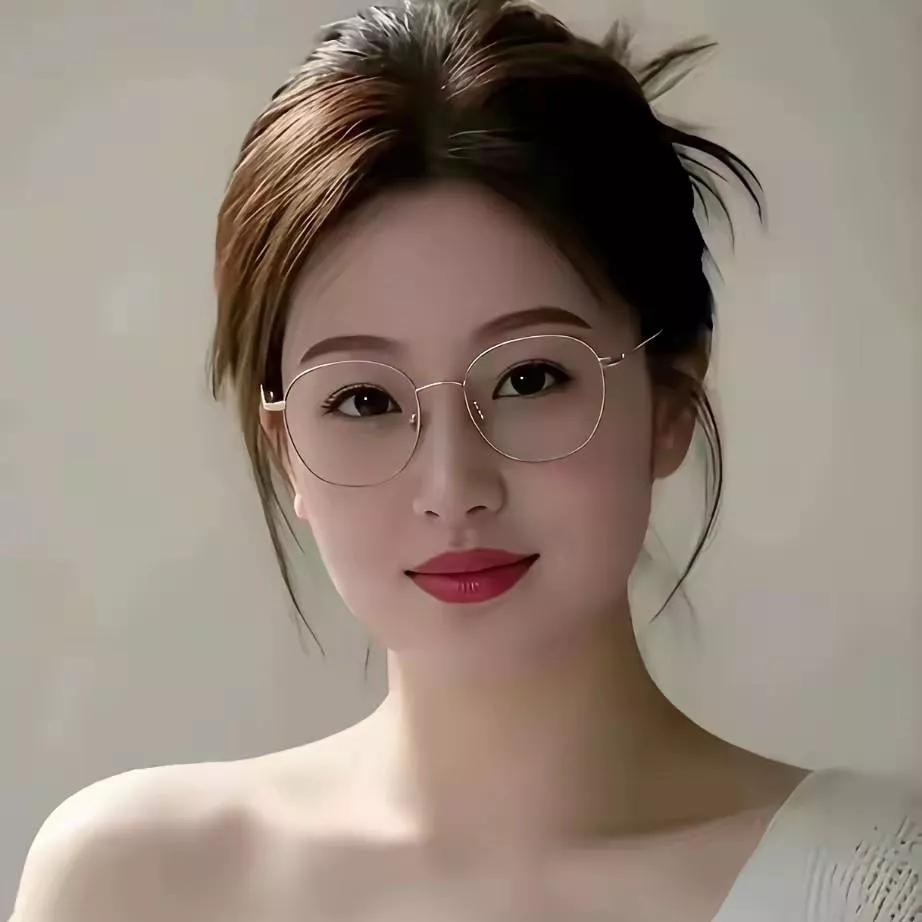 优雅知性的眼镜少女，温柔微笑，清新自然。眼镜系美女知性眼镜写真复古眼镜少女