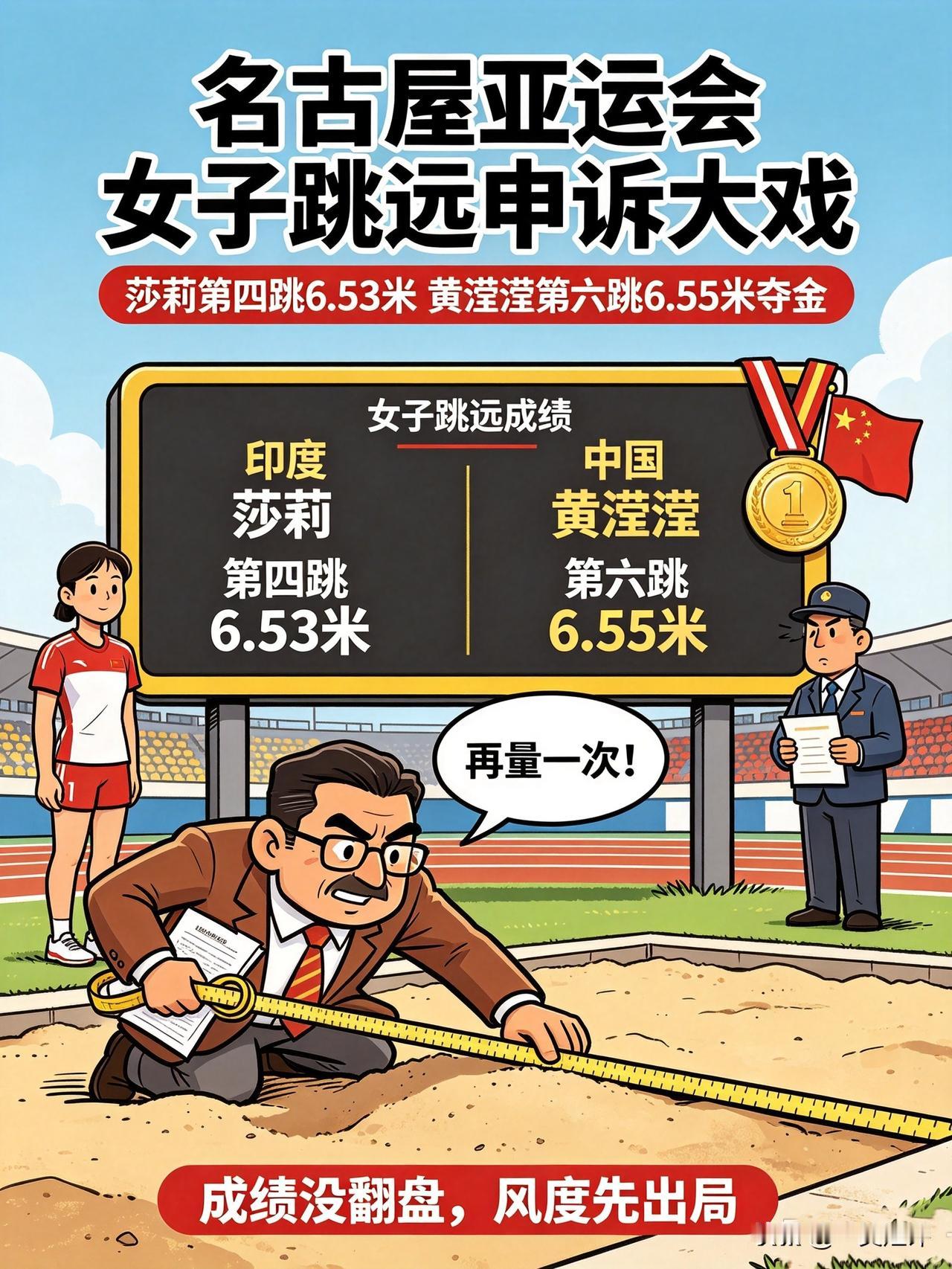 【中国🇨🇳夺金，印度🇮🇳不干了，要打官司】名古屋亚运会，女子跳远。印