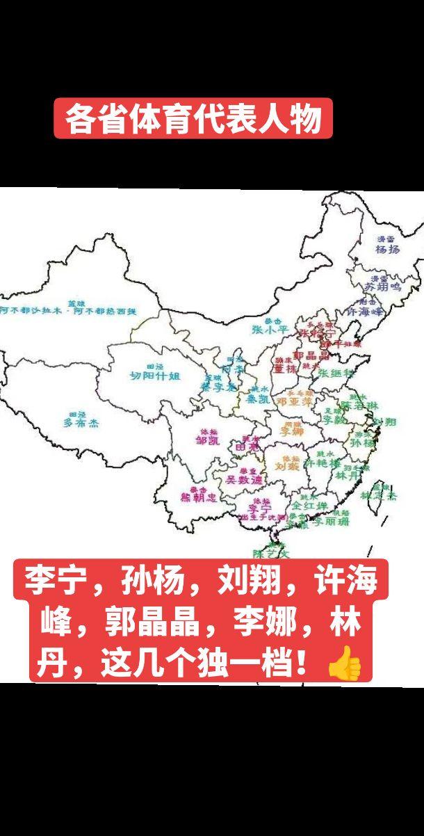 各省体育代表人物！👍👍👍