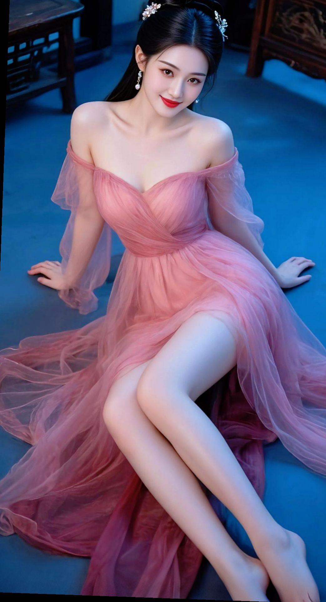 AI扩图AI纱裙美人图抖音ai创作