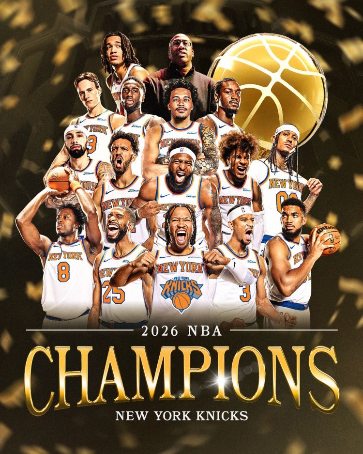 尼克斯队击败马刺队拿下了本赛季的NBA总冠军，而值得注意的是，尼克斯队官方也发布