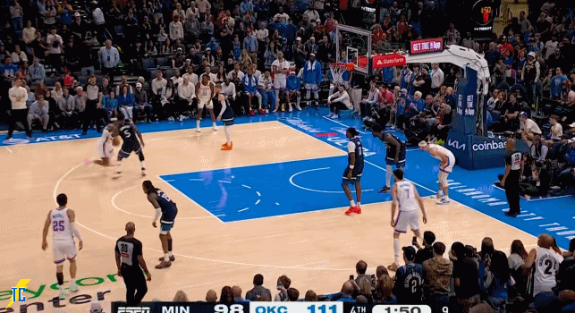 NBA亚历山大差点记录不保！今天凌晨的比赛，主场作战的雷霆队以116-103大