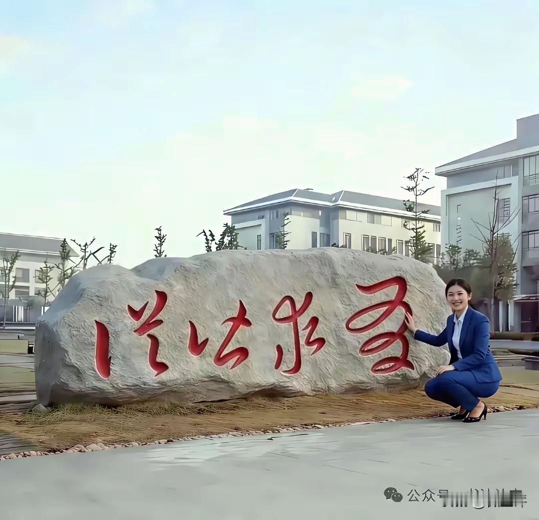 刚在网上发现一个图片，石碑上的四个字真难认呀。忽略图上的美女，认真识字，有几人认