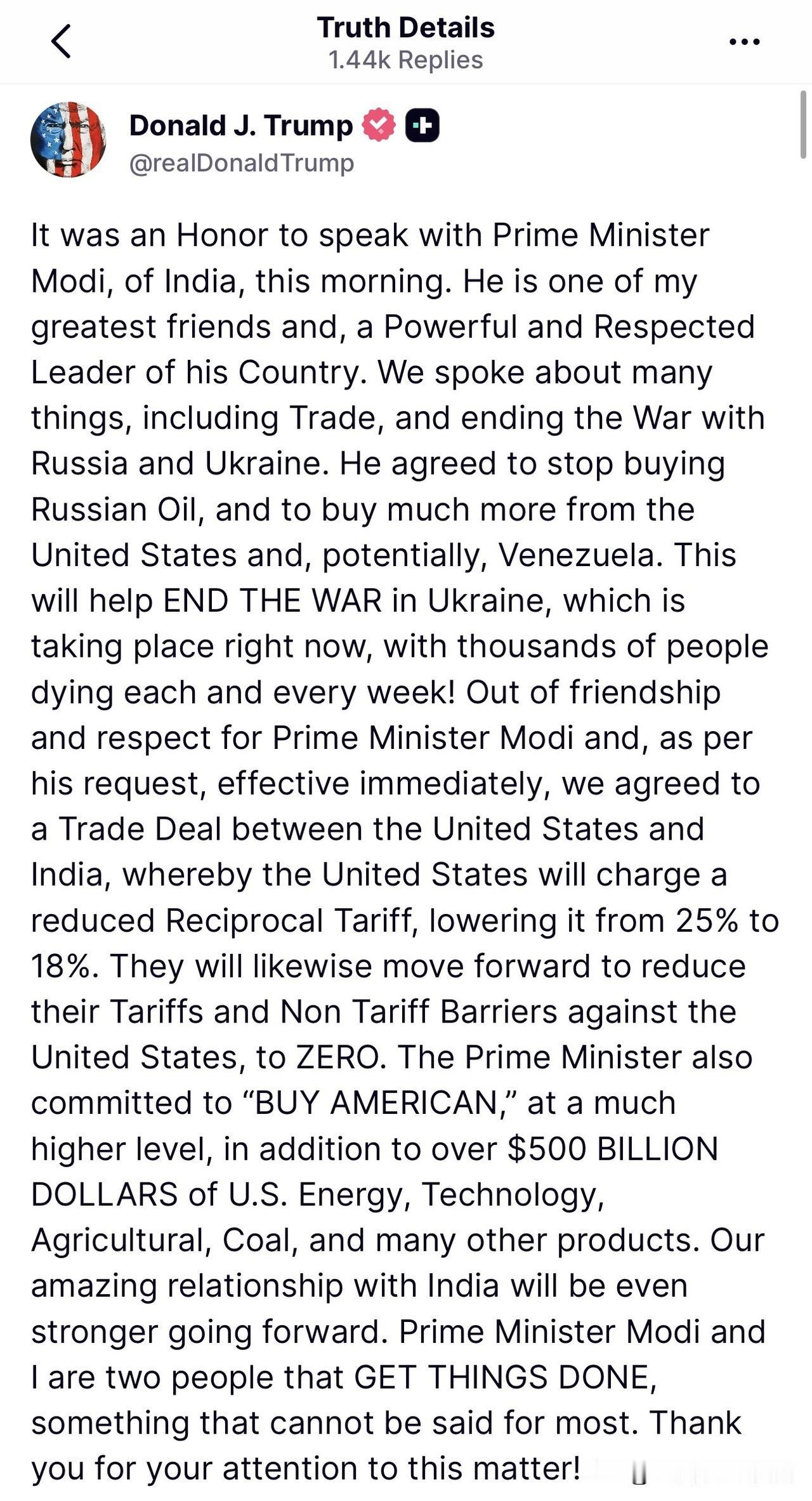 印度终于不从俄罗斯买石油了：最近最让人意外又觉得在情理之中的消息，就是印度终