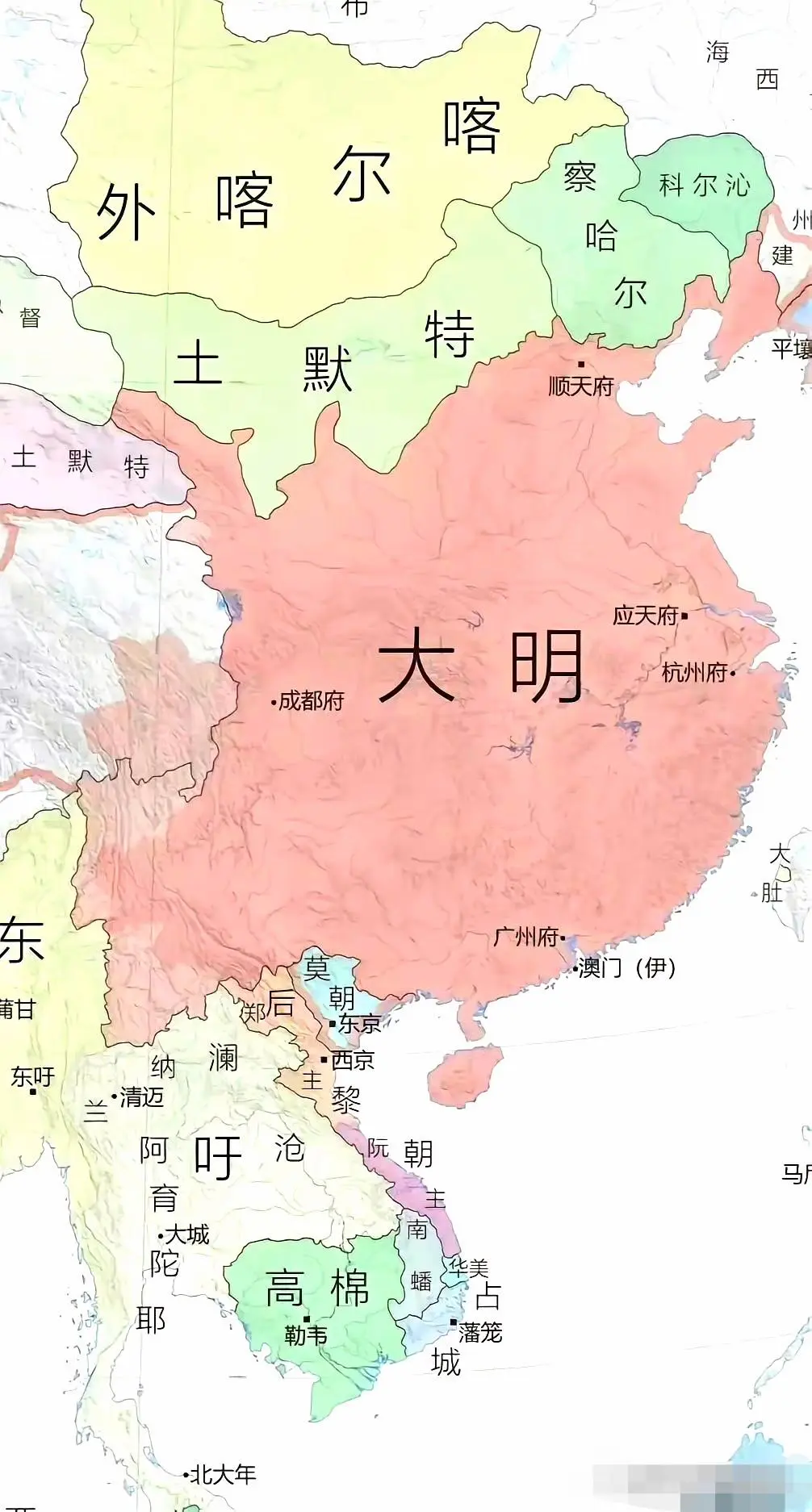 大明实控地图示意，如何？