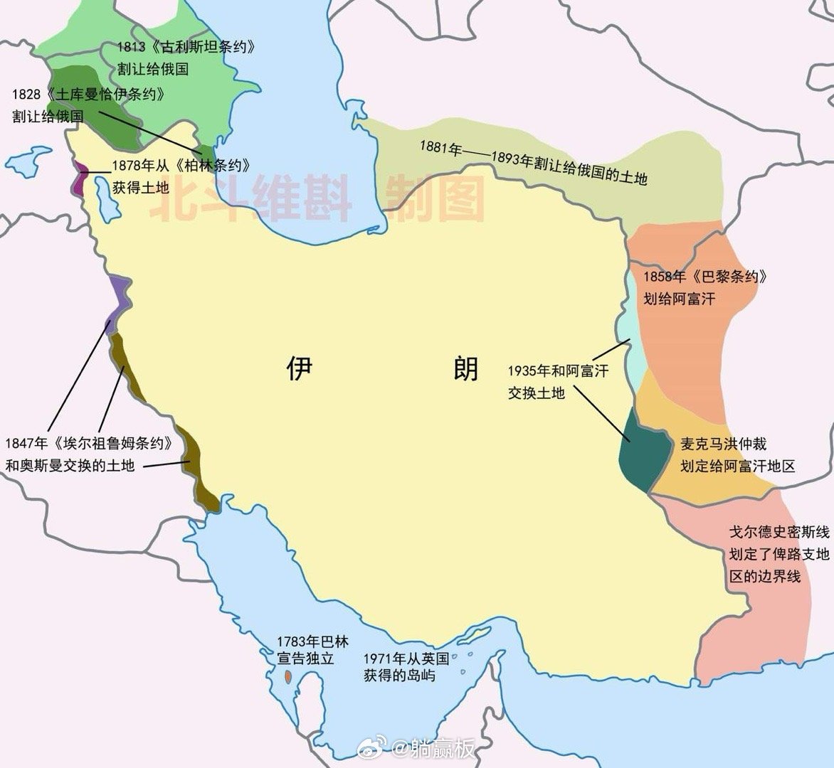 伊朗，曾经的世界大国，在近代到底沦陷了多少的土地？伊朗在波斯第一帝国时代，最大面