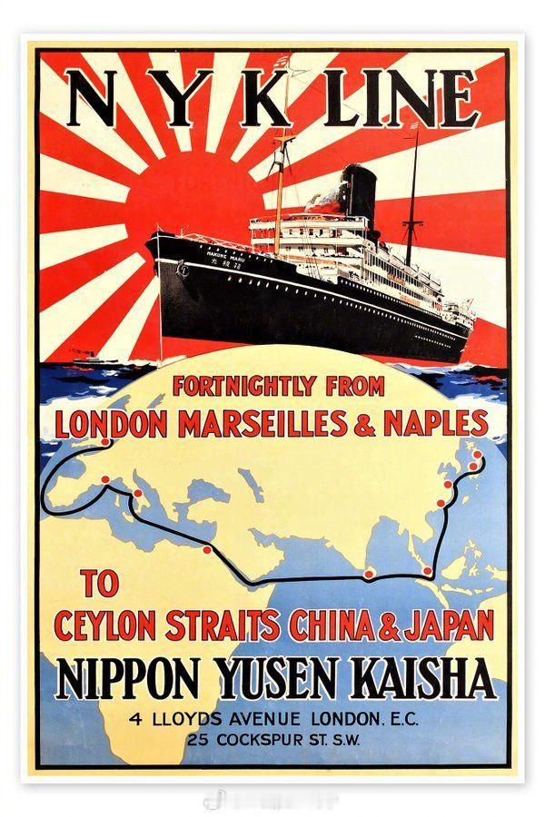 照片中的历史二战期间，日本海军征用了日本邮船株式会社（NYKLines）的全