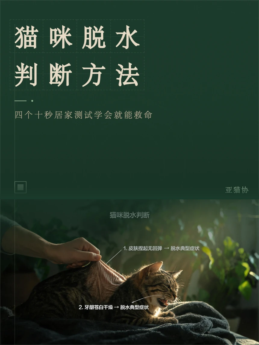 猫咪脱水判断方法