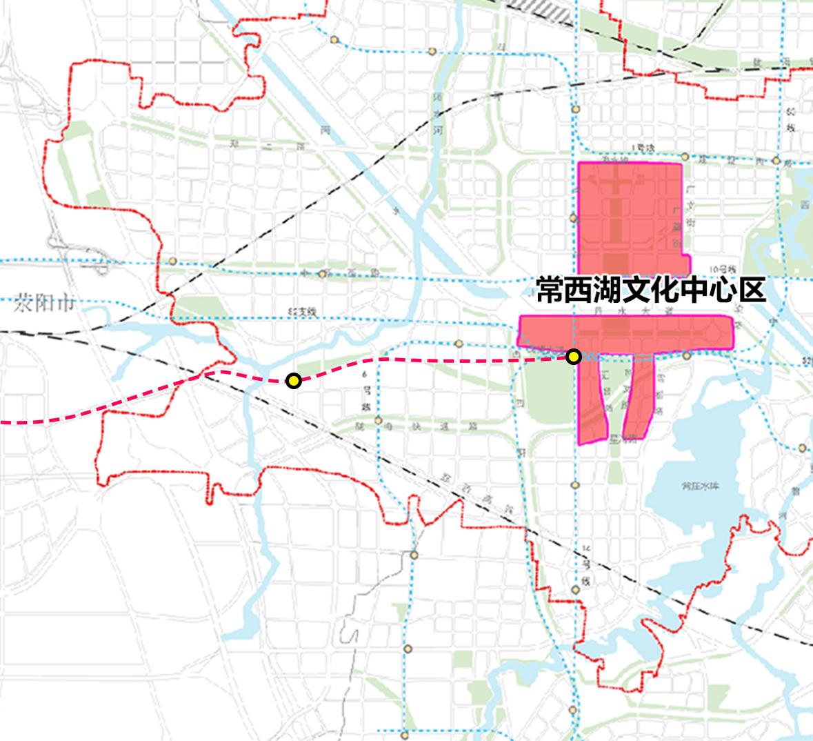郑州地铁10号线一期和市域快线S2支线并行。早期10号线是按照中原路郑上路为主